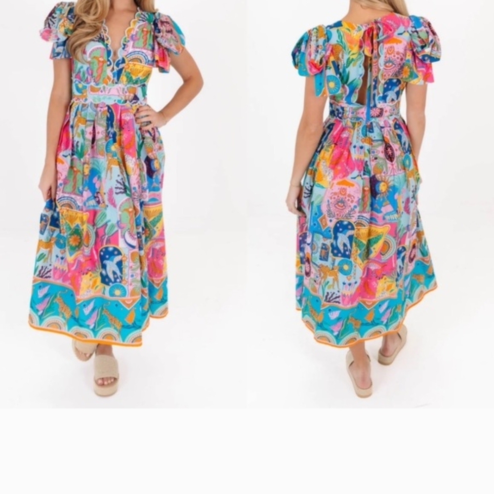 NWT Vibrant Floral Maxi Dress - Picture 3 of 8